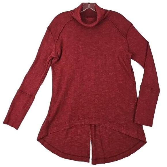 Free People We The Free -Woman Size M- Orange Cowl Neck Sweater Top Cotton Blend - Picture 3 of 9